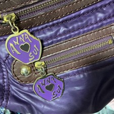 ANNA SUI Purple Shoulder Bag with Heart Charm - Stylish  Functional
