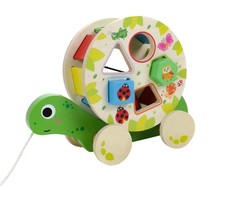 Ziehschildkr&ouml;te Kinder Motorik Holzspielzeug Steckspiel Steckw&uuml;rfel Motorikspiel