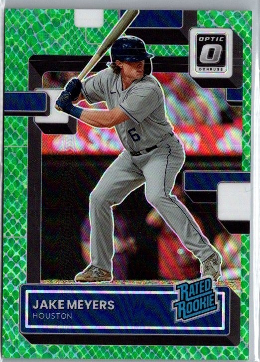 2022 PANINI DONRUSS OPTIC JAKE MEYERS GREEN DRAGON RATED ROOKIE # /99 ASTROS