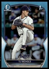 2023 Bowman Draft Chrome Sky Blue Refractor TJ Nichols RC Tampa Bay Rays