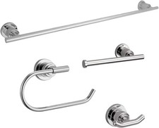 4-Piece Bathroom Hardware Accessory Set Polished Chrome