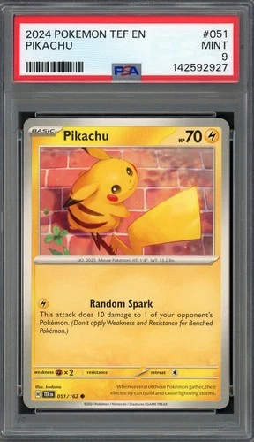 PSA 9 Pikachu Temporal Forces 051/162 Pokemon Card B17