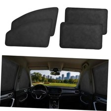 Magnetic Car Side Window Shades, 100 Blackout Privacy Suede Black - 4-Pack