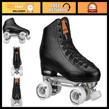 High-Top Men's Roller Skates - Quad Rink Skates for Indoor Outdoor Fun
