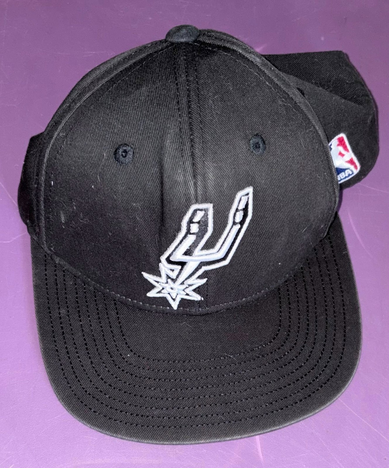 San Antonio Spurs Adidas Hat Cap Adjustable Strapback Black Youth Size