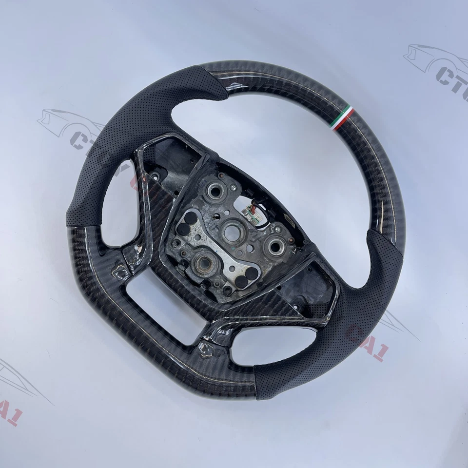 Custom Carbon Fiber Steering Wheel for Hyundai 2015-17 Sonata perforated leather - Image 2 of 4