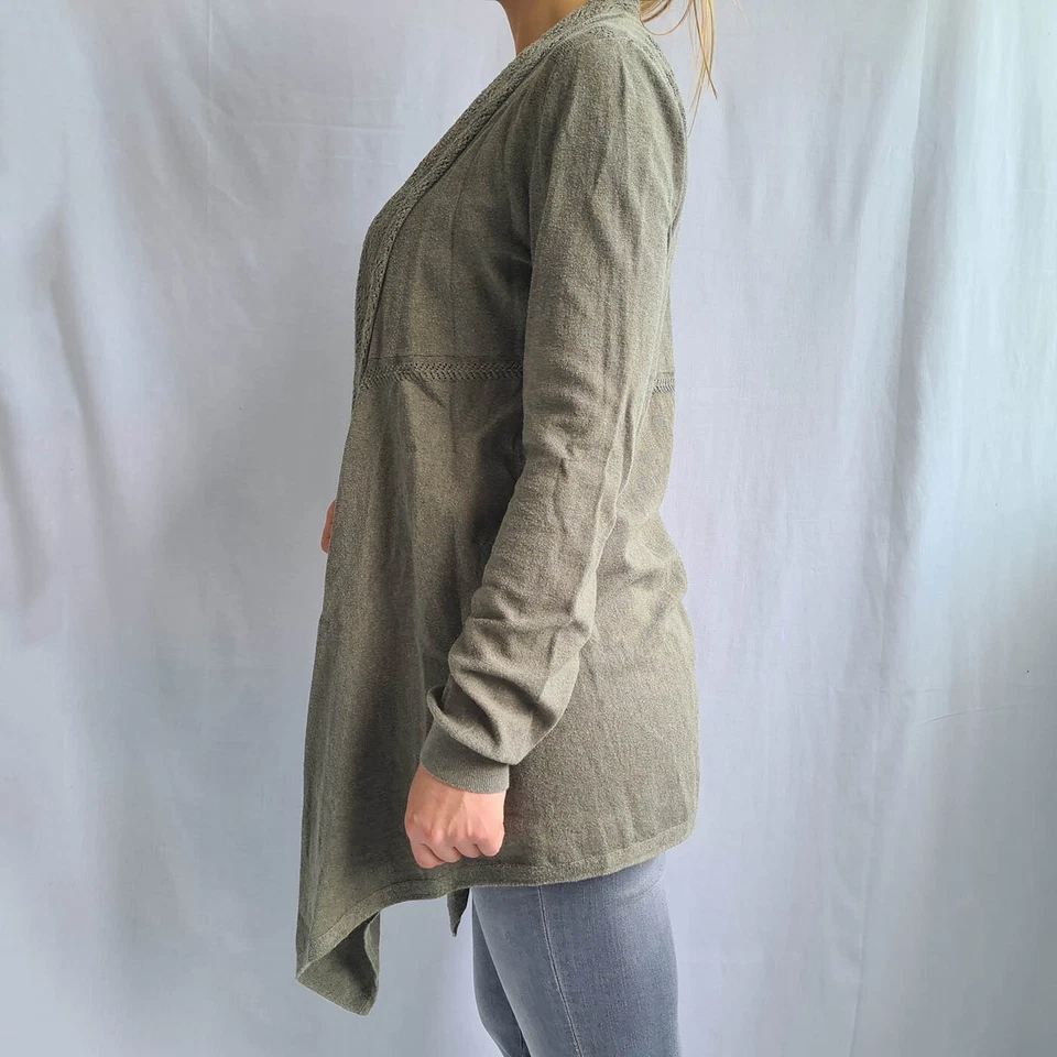 Cárdigan abierto Fat Face para mujer talla 12 largo 100 % algodón verde... - Imagen 4 de 4