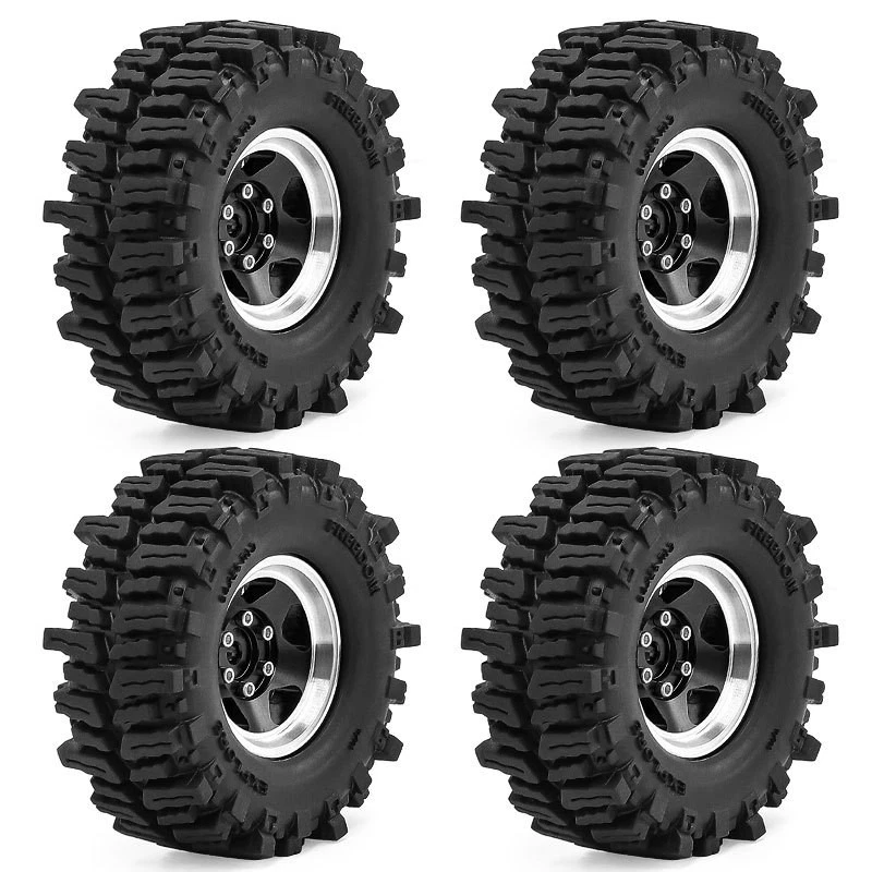 4X Ruedas y neumáticos Beadlock de 1,3" para coche sobre orugas RC 1/18 TRX4M FCX18 1/24 SCX24 Foto 2 de 4