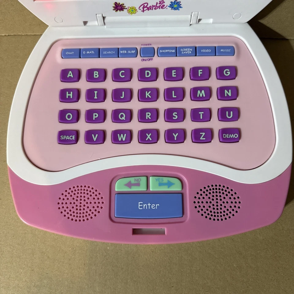 Mattel Barbie BE-184 White Portable Educational Toy Laptop Learning Computer - Image 4 of 4