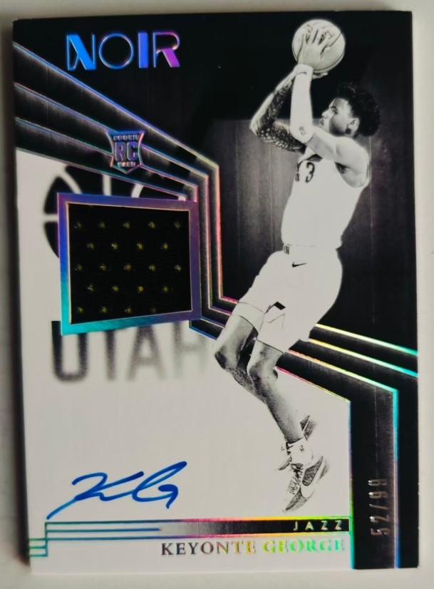 Keyonte George 2023-24 Panini Noir Rookie Patch Auto Black White 52/99 RC #303