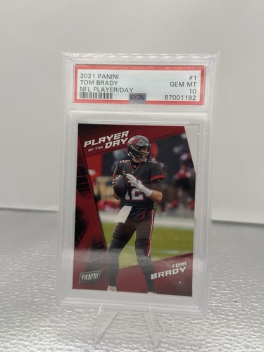 POP 1!!!! Panini 2021 NFL Player of the Day Tom Brady #1 Buccaneers  PSA 10 GEM