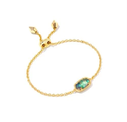 Brazalete de cadena ajustable de oro Kendra Scott Elaina en abulón lila 9608802147 Foto 2 de 3