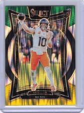 2024 Panini Select #30 Bo Nix Green & Yellow Prizm Shock