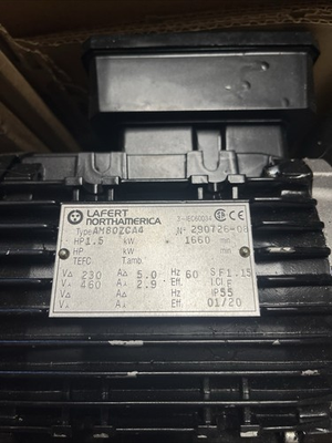 #ad #ad Lafert AM80ZCA4 1.5HP 230 460 Volt 3 Phase Electric Motor 1660rpm $252.00