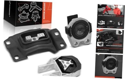 3PCS Engine Motor Mount and Transmission Mount Set Compatible with Ford Focus