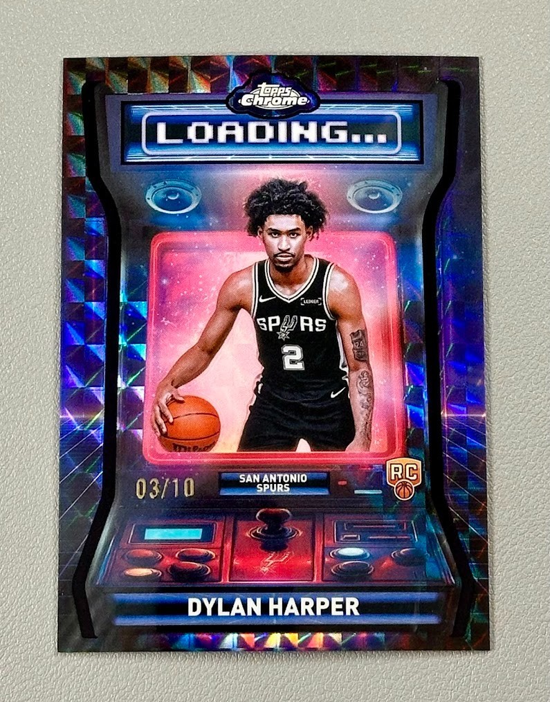 2025-26 Topps Chrome Basketball Dylan Harper 3/10 Rookie Black Geometric Loading