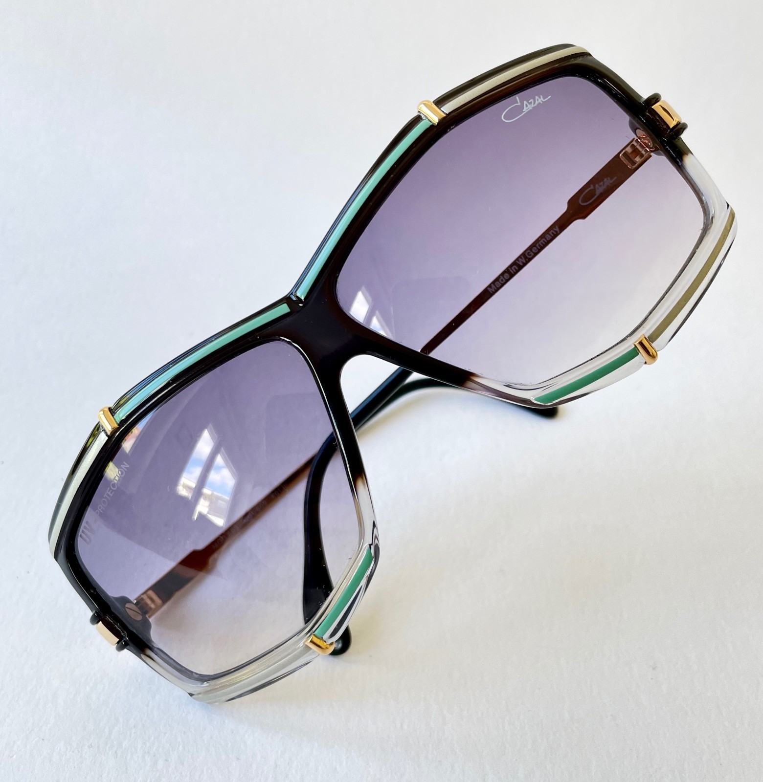 Vintage CAZAL 863 Col 609 Black Mint Silver W.Germany Rare Sunglasses M 867