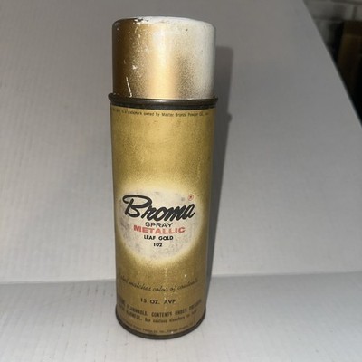Vintage Paper Label Spray Paint Can Broma Gold Leaf Empty Collectible