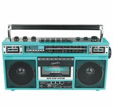 Supersonic 4-Band Radio and Cassette Player with Bluetooth Teal - Free Shipping