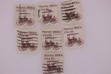 US SC SCOTT 18c 1907 Surrey Used Plate # NUMBER COIL PNC Singles 7