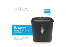 Ativa A08MC17 8-Sheet Micro-Cut Shredder with Level 4 Security, 3.57-Gal Bin