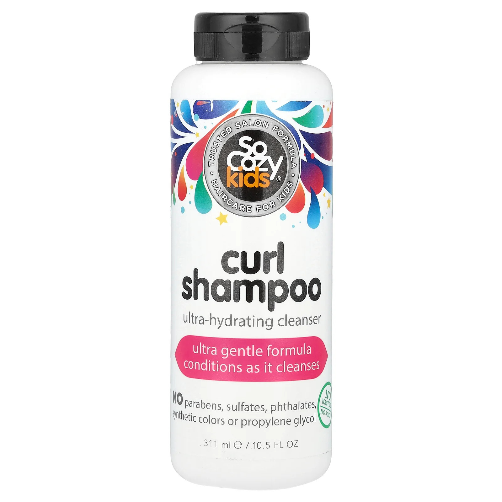 Детский шампунь для завивки волос, Ультра-увлажняющее очищающее средство, 10,5 жидких унций (311 мл)