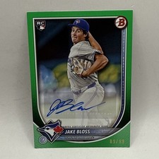 2025 Bowman Jake Bloss RC Rookie Green Paper #'d/99 AUTO #PRV-JB Blue Jays