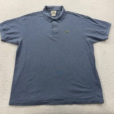 Lacoste Mens Short Sleeve Pique Polo Shirt Blue Heather Logo Size 6 L 5191L