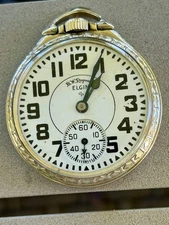BW RAYMOND 21 JEWEL GRADE 571 CIRCA 1952 FANCY CASE POCKET WATCH RUNNING