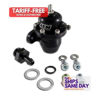 Aem Electronics 25-300BK, One Adjustable Fuel Pressure Regulator Black Aluminum 