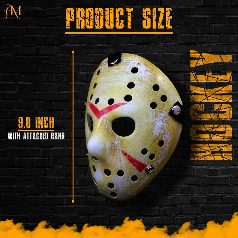 Adult Jason Voorhees Mask Halloween Friday The 13th Hockey Mask Horror Killer - Image 3 of 4