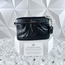 Coach Black Women s Vintage Wristlet Wallet Zip Logo Wrist Strap