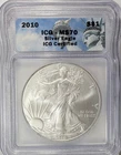 2010 American Silver Eagle - ICG MS70 - A863