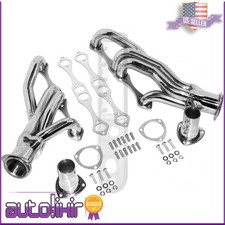 New Stainless Steel Shorty Manifold Header Sbc For Chevy 265-400 V8 Small Block