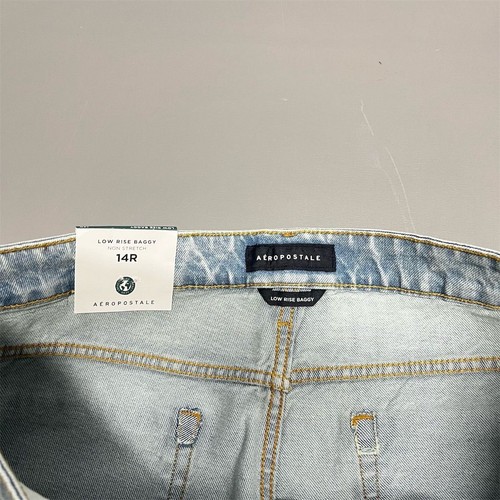 Aeropostale Low Rise Baggy Jeans Women 14R Light Wash Y2K 100% Cotton Denim - Picture 4 of 14