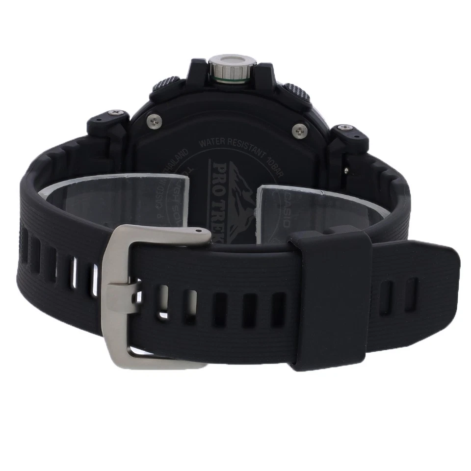 Casio Pro Trek masculino mostrador preto sensor triplo movido a energia solar PRG601-1 - Imagem 2 de 2