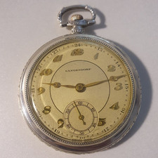 Pocket Watch Man Woman 'Langendorf' Antik Rare Swiss Cylindre 6R Men's Pocket