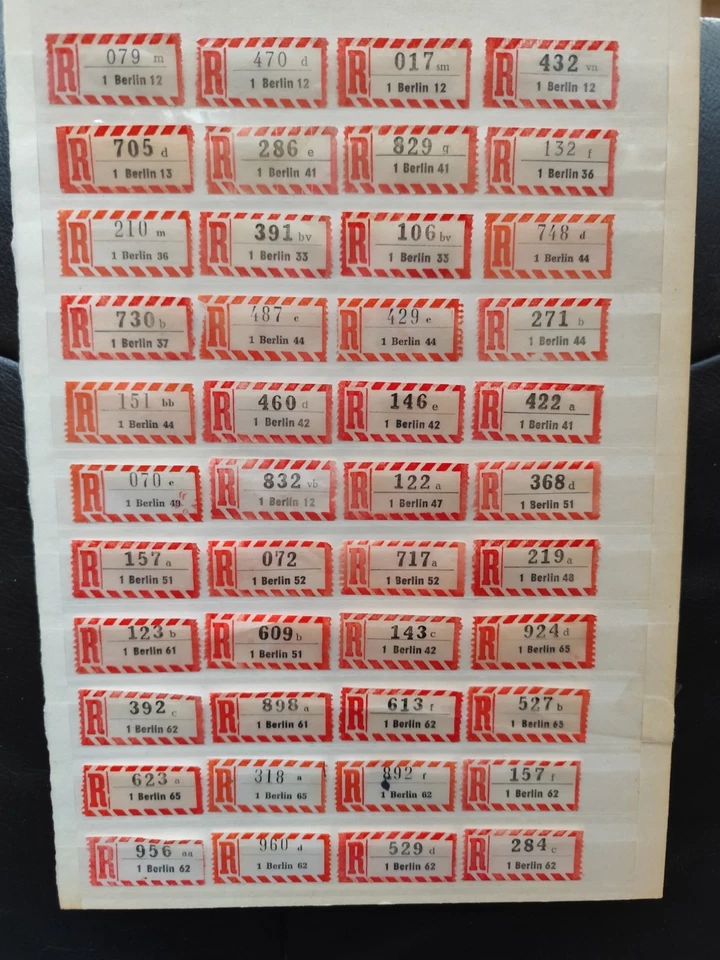 R-Zettel, Berlin 60er Jahre , 88 Stck. laut Scan von privat - Bild 2 von 2