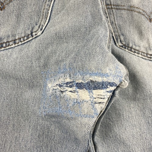 Jeans vintage Levi’s 501 uomo 31x36 blu chiaro invecchiato Boro Sashiko biker Y2K - Foto 13 di 20