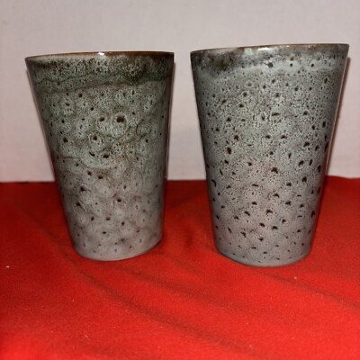 2 Terra Cotta Vase Pot Planters  Glazed Terracotta-4.5  Tall X 3.25 Diameter