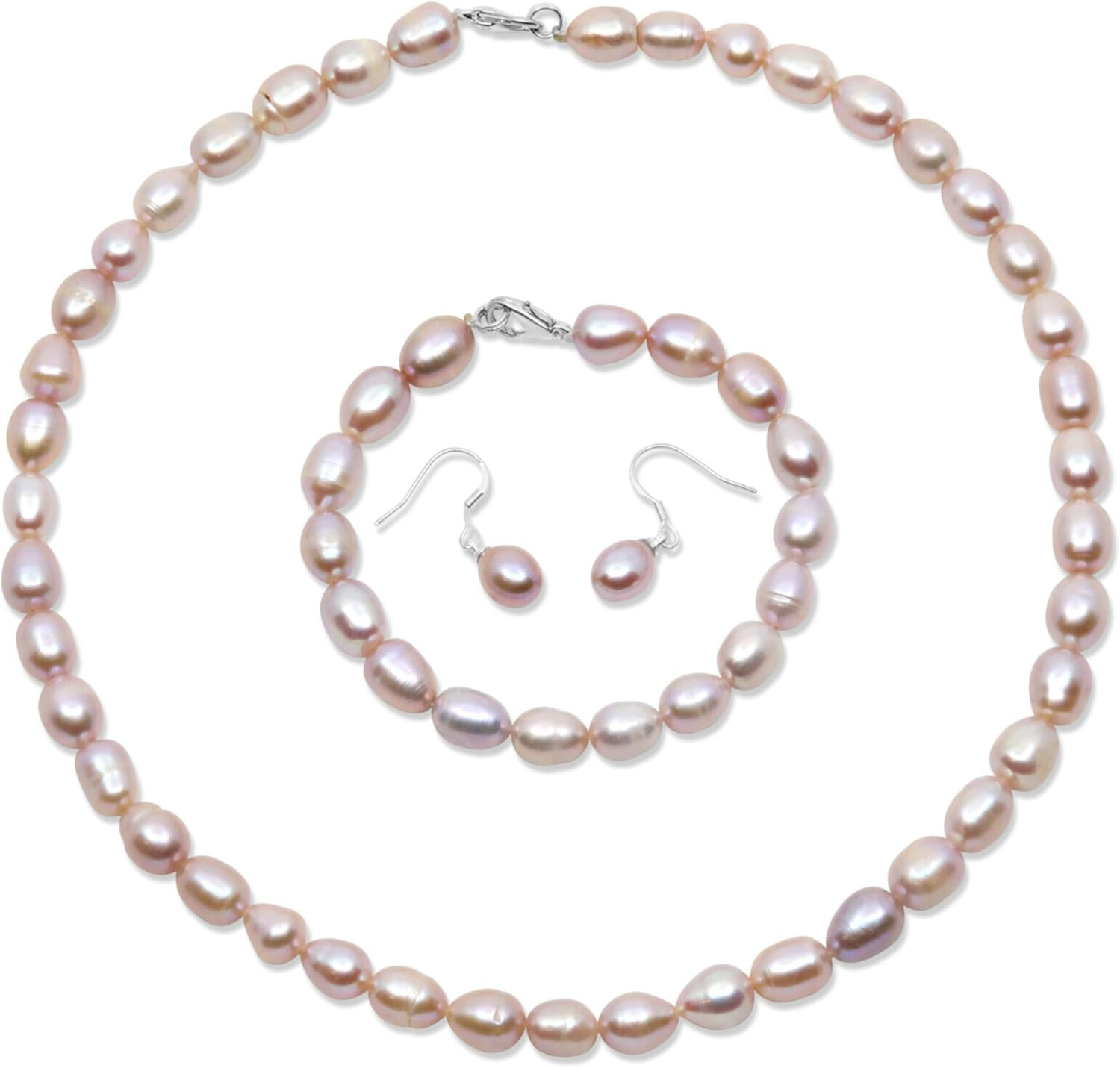 Freshwater Cultured Pearl Jewelry Collection – Classic Cream White, Black, Pink,
