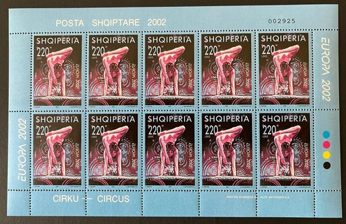 Albania 2002. Europa. Circus. 3 Full Sheets Sc# 2672-74, MNH - Picture 4 of 4