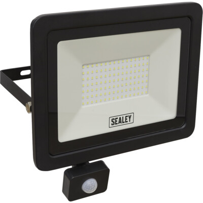 Extra schlanker Fluter mit PIR-Sensor - 100W SMD LED - IP65 Nennleistung - 8500 Lumen