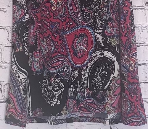 STEVEN EDWARDS Women's Tunic Pullover Large Multicolor Slit Sleeves 3/4 Lgth EUC - Picture 3 of 7