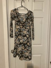 Altar’d State Womens Dress Medium Black Floral Layered Detail Off Shoulder BOHO