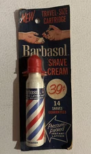 Vintage Sealed 1960s Barbasol Travel-Size Shave Cream NOS Full Razor Barber