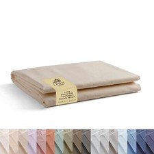 100 Cotton Percale Sheets Queen Size 1 Flat Sheet- Crisp Cool and Strong Bed...