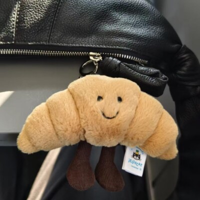Jellycat AMUSEABLE CROISSANT BAG CHARM Soft Plush Keyring Toy