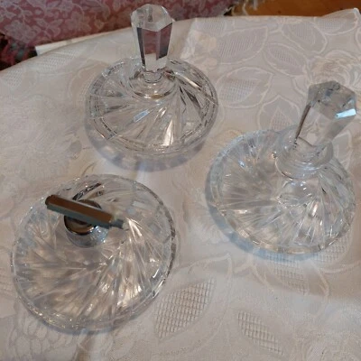Sehr schönes 3tlg.Kosmetik Set, Kristallglas-Flakon, Zerstäuber + Schmuckschale - Bild 1 von 4