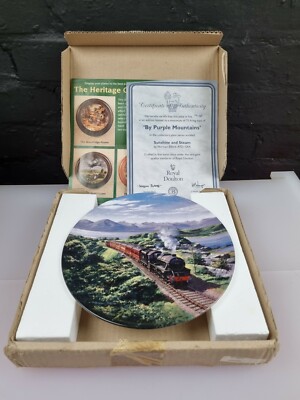 Royal Doulton Bone China Teller von Purple Mountains in Schachtel Echtheitszertifikat
